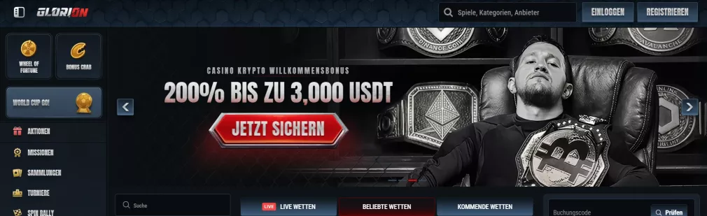 Glorion Casino Willkommensbonus und Freispiele